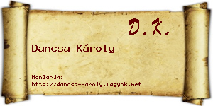 Dancsa Károly névjegykártya